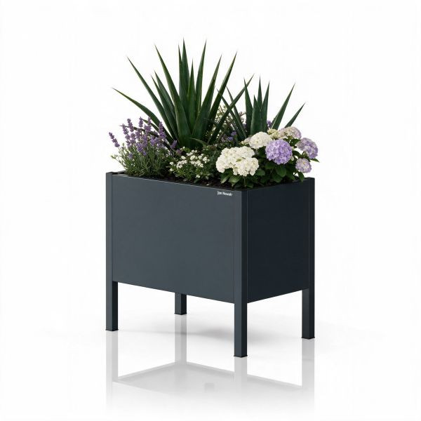 Jan Nowak Kleine Metall-Pflanzkübelverkleidung, Anthrazit, 400x350x250 mm, DAISY, 2399