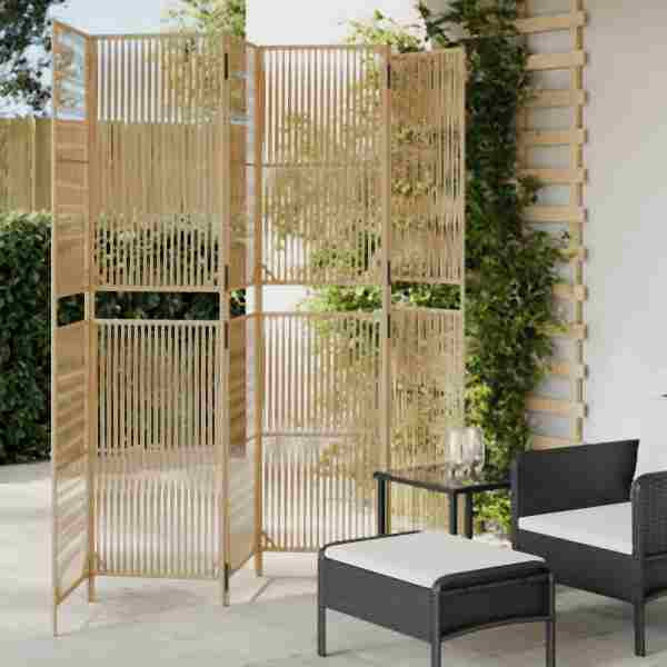 vidaXL Paravent 6-tlg. Beige Poly Rattan, 365403, 8721012244450