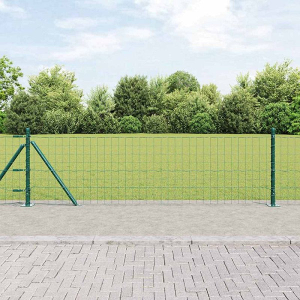vidaXL Zaun mit Pfosten Grün 0,6 x 10 m Stahl, 3350877