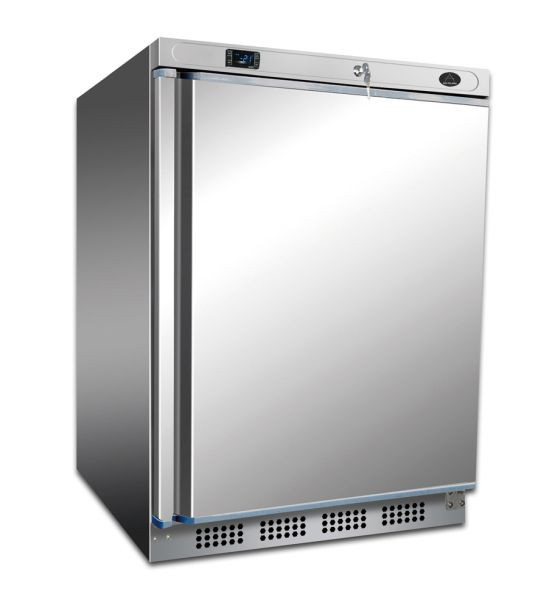 A&S Polarny Edelstahl Kühlschrank, 130 Liter, 1 Tür, UK-200SS