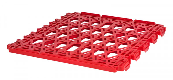 Pilsl Zwischenboden aus Kunststoff gekürzt für Rollbehälter 3-seitig mit 5 Verstärker-Eisen, rot, 0601200003