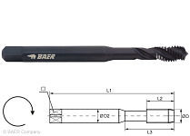 BAER HSSE-VAP Gewindebohrer 35° RSP - M 8 x 1,25 - DIN 371 Edelstahl, 110605005