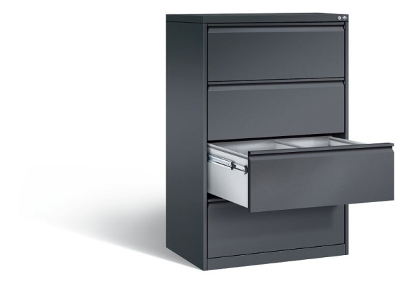 C+P Hängeregistraturschrank Acurado, H1357xB787xT590mm, Farbe: Schwarzgrau, Griffleiste, 12934-312 S10001