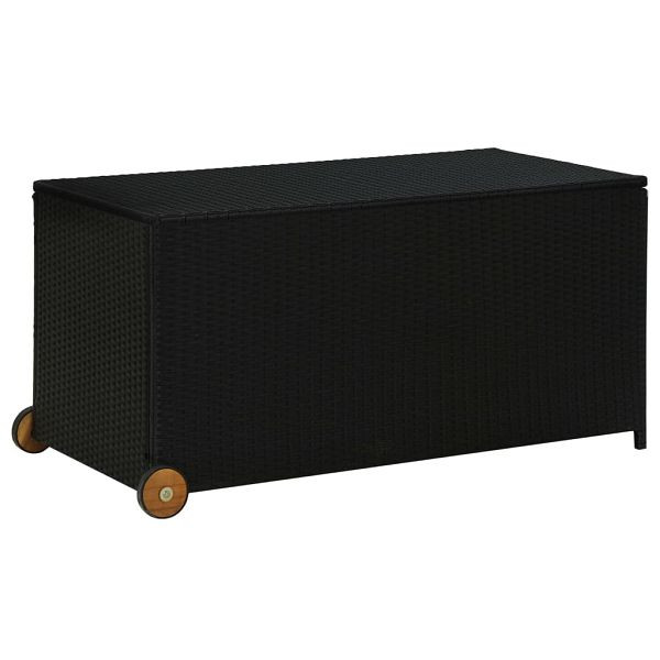 vidaXL Garten-Auflagenbox Schwarz 120x65x61 cm Poly Rattan, 310089