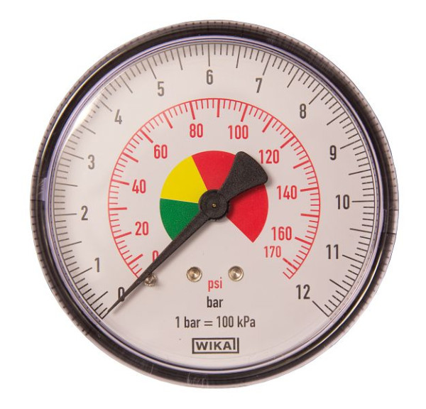 ELMAG Druckmanometer 0-12 bar Ø 63 mm, AG 1/4' unten für Reifenfüller, 42229