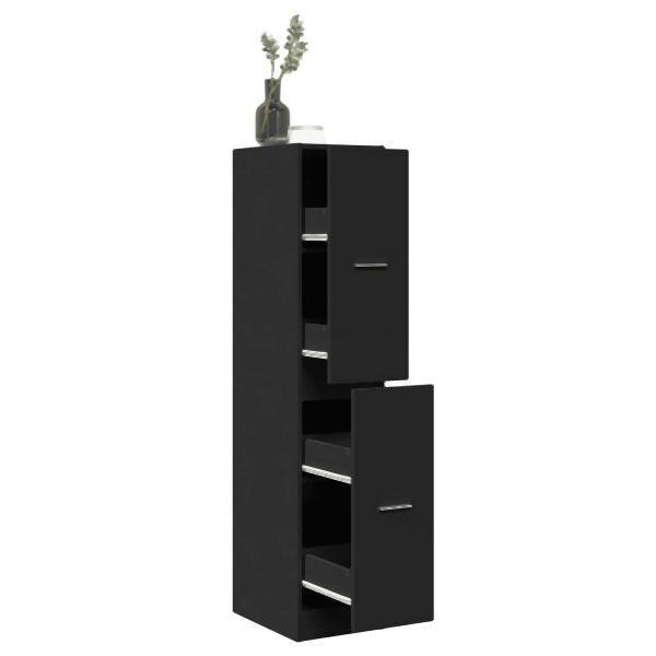 vidaXL Apothekerschrank Schwarz 30x41x144,5 cm Holzwerkstoff, 855170