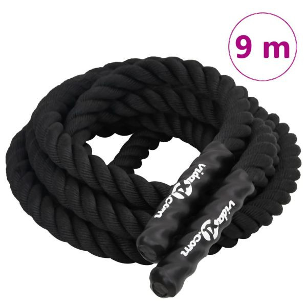 vidaXL Trainingsseil Schwarz 9 m 6,8 kg Polyester, 94266