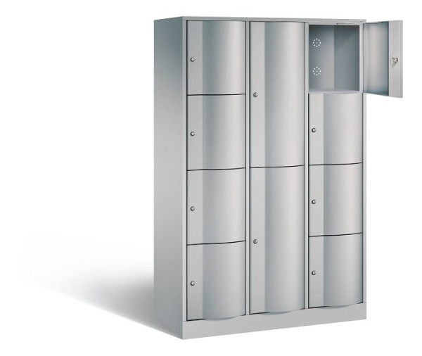 C+P Kombi-Schließfachschrank Resisto, H1950xB1148xT540mm, Farbe: Weißaluminium, 8070-3723 S10027