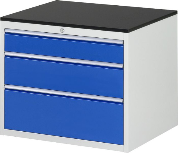 RAU Schubladenschrank Serie 7000, B770xT650xH640mm, Schubladen: 1xH120, 1xH180, 1xH240mm, Arbeitsplatte melaminharzbeschichtet, 03-XL3.16A-M.11