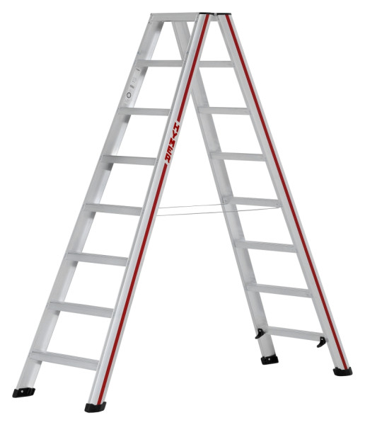HYMER Stufenstehleiter, beidseitig begehbar, 2x8 Stufen, Länge 2,00 m, Standhöhe: 1,37 m, 602416