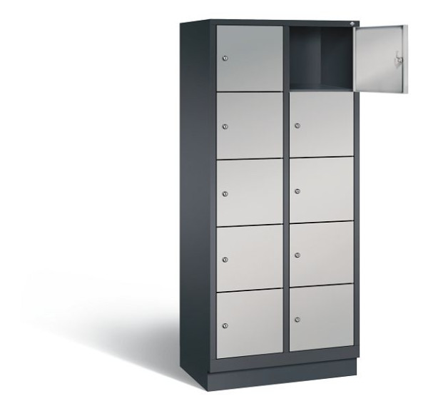 C+P Schließfachschrank Evolo, H1800xB810xT500mm, Farbe: Schwarzgrau / Weißaluminium, 48020-225 S10110