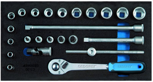GEDORE Schaumeinlage leer, Steckschlüssel-Satz 3/8'', CT, 2322382