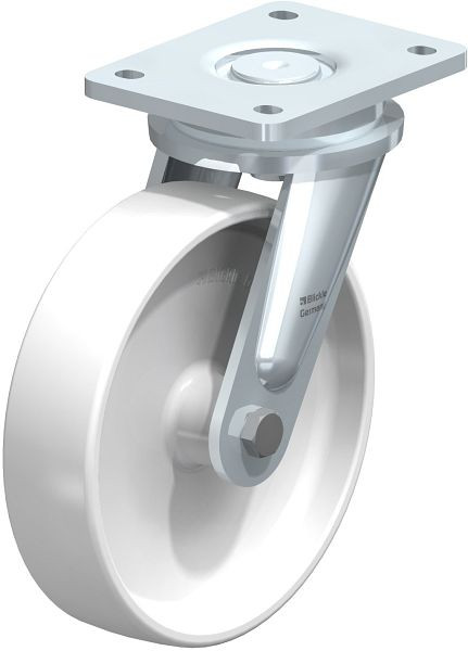 Blickle LO-PO 200G Stahlgeschweißte Schwerlast-Lenkrolle, Polyamid, Weiß, 47431