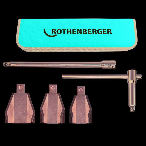 Rothenberger Standhahnmuttern-Set, SW 32-36-47, Griff+Verlängerung 200 mm, und Tasche, 100110