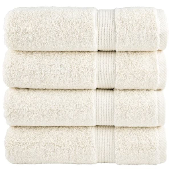 vidaXL Premium-Duschtücher SOLUND 4 Stk. Cremeweiß 70x140 cm 600 g/m², 137477