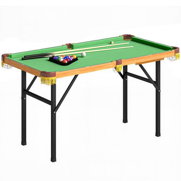 SPORTNOW Klappbarer Billardtisch, Mini-Billiard-Tisch, 2 Queues, 16 Kugeln, Dreieck, Bürste, Grün, A70-109V00GN