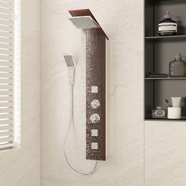 vidaXL Duschpaneel-System Glas Braun, 151417, 8720286802915
