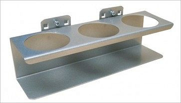 ADB Runddosenhalter 3-fach, Maße BxØ: 300 mm x 70 mm, Farbe: alu, RAL 9006, 23176