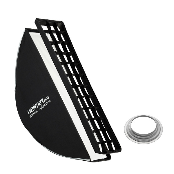 Walimex pro Essential Striplight Softbox 22x90cm + Softboxadapter für Hensel Expert, um 360° drehbar, einfacher Aufbau, 1023493
