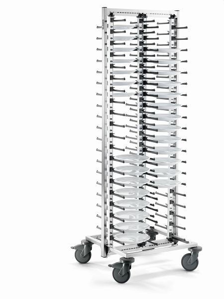 B.PRO SERVISTAR GASTRO 80 Teller-Stapelsystem, fahrbar, für maximal 80 Teller mit Kunststoffrollen, 573695