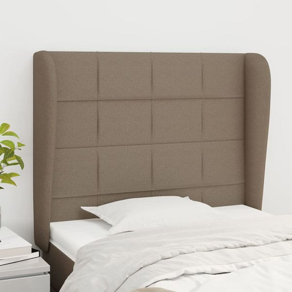 vidaXL Kopfteil mit Ohren Taupe 103x23x118/128 cm Stoff, 3117950