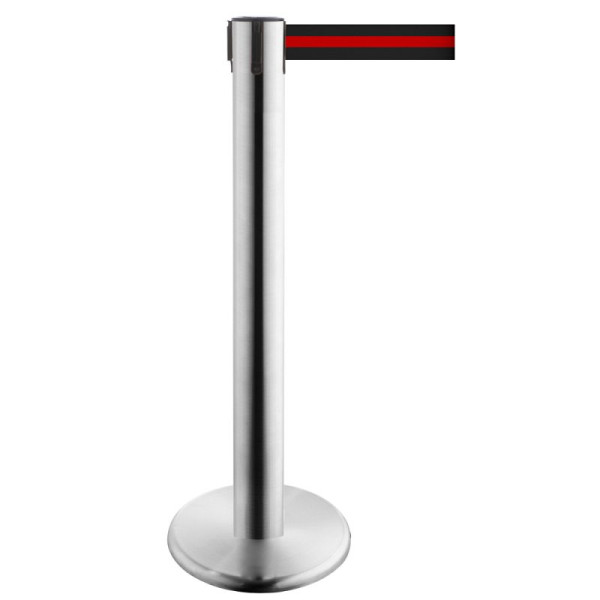 Stein HGS Personenleitsystem -P-Line Titan-, edelstahl, schwarz/rot/schwarz waagerecht (gestreift), mit Gurtendstück (Standard), 15692-0602