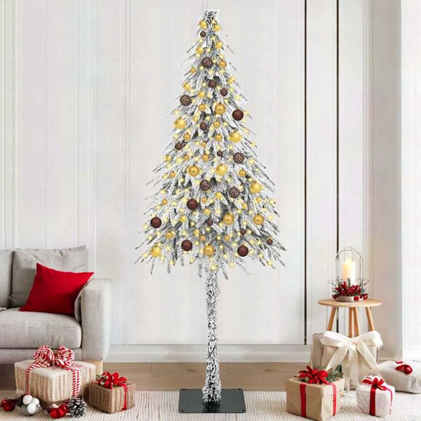 vidaXL Weihnachtsbaum mit 300 LEDs Weiß 210 cm PE und Stahl, 3396239