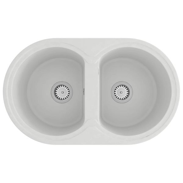 vidaXL Küchenspüle Weiß 78 x 47 x 20,5 cm Granit, 147096