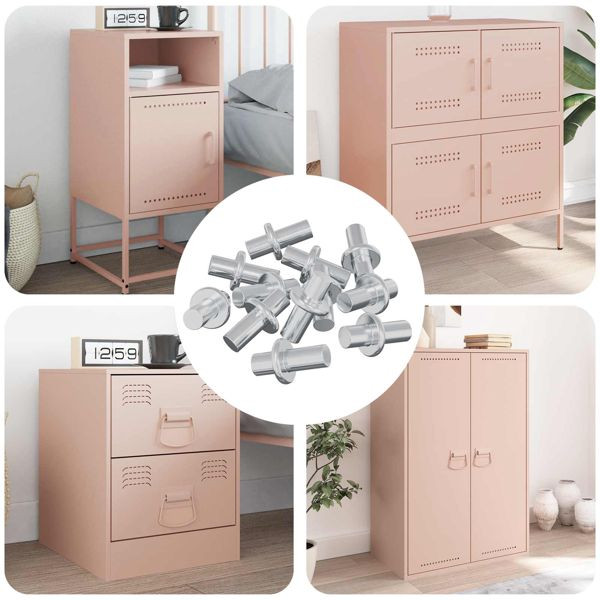 vidaXL Regalstecker 4500-teilig Silber 8,6 x 8,6 x 14,6 mm Stahl, 864614