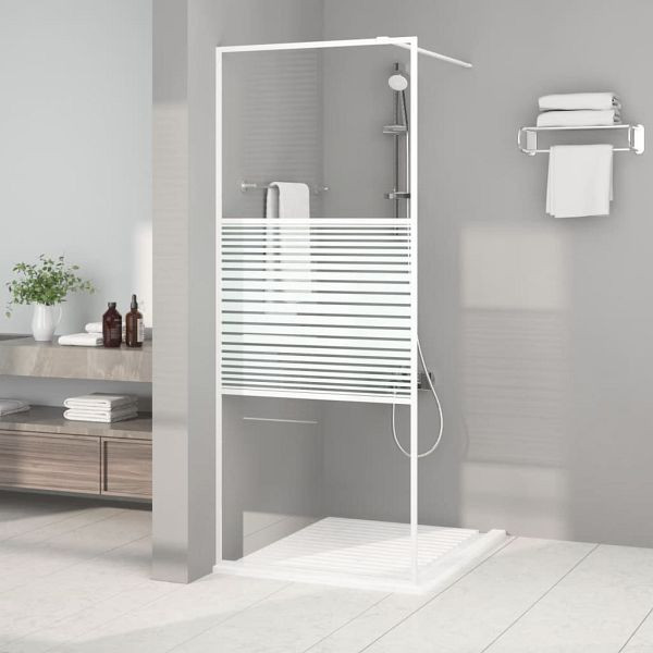 vidaXL Duschwand für Begehbare Dusche Weiß 80x195 cm ESG-Klarglas, 152150