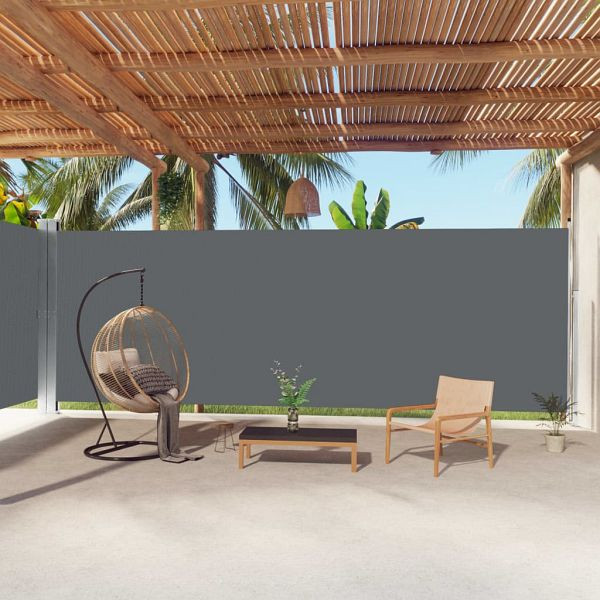 vidaXL Seitenmarkise Ausziehbar Anthrazit 220x1000 cm, 318050