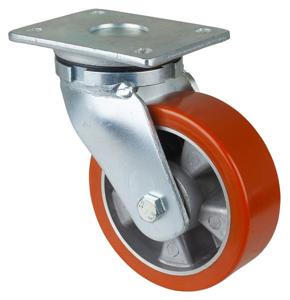 BS Rollen Schwerlastrolle, Breite 50 mm, Ø150 mm, bis 550 kg, Lauffläche Guss-Polyurethan 95 Shore A, Radkörper Aluminium, Kugellager, RR100.B90.150
