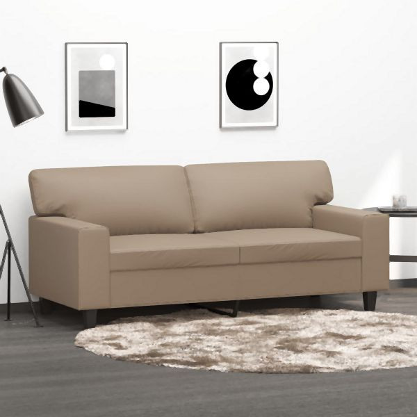 vidaXL 2-Sitzer-Sofa Cappuccino-Braun 140 cm Kunstleder, 359421