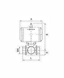 Riegler Messingkugelhahn, 3-Wege, mit Stellantrieb doppeltwirkend, T-Bohrung, Grundstellung T3, 103562