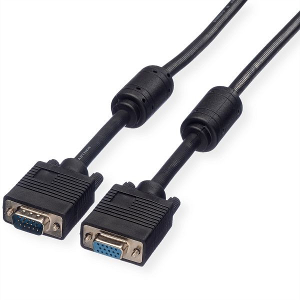 ROLINE Monitor-Kabel mit Ferritkern+DDC, HD15 ST-BU, 3 m, 11.04.5654