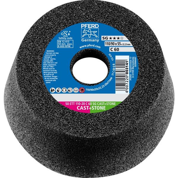 Pferd Schleiftopf 50 ETT 110-20 C 30 SG CAST+STONE, VE: 2 Stück, 63538222