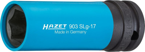 Hazet Schlag-, Maschinenschrauber Steckschlüsseleinsatz, Sechskant, Vierkant hohl 12,5 mm, 17 mm, Radmontage, lang, 903SLG-17