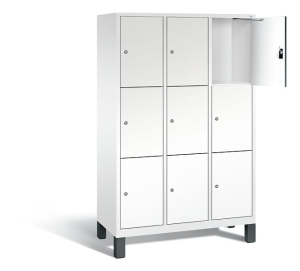 C+P Schließfachschrank Evolo, H1850xB1200xT500mm, Farbe: Verkehrsweiß / Dekor Weiß, 48010-323 S10194