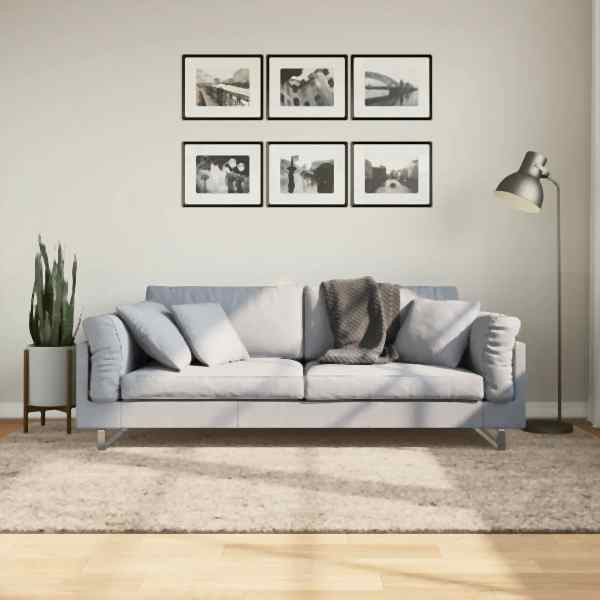 vidaXL Teppich ISTAN Hochflor Glänzend Beige 160x230 cm, 375654