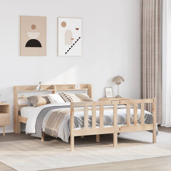 vidaXL Bettgestell mit Kopfteil ohne Matratze 135x190 cm, 3306700