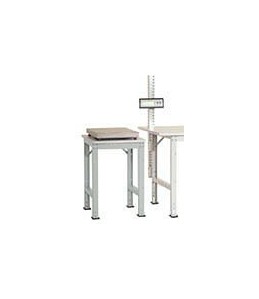 Manuflex Beistelltisch PACKPOOL Standard mit Kunststoffplatte, BxTxH = 500 x 600 x 760-870 mm, Lichtgrau, AS0061.7035