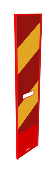 Schake Klemmbake für EURO, Schrankenzäune Typ 2/3, beklebt mit Folie Typ RA2/C, doppelseitig, linksweisend, Folie: 800x 200 mm, rot / gelb, 36050/3SKLL