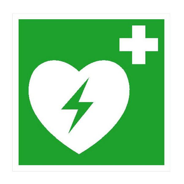 Stein HGS Rettungsschild Automatisierter externer Defibrillator (AED), 200 x 200 mm, Folie, selbstklebend, 38.0155