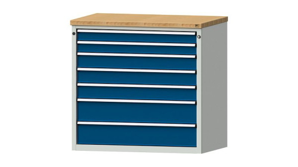 ANKE Werkbänke Schubladenschrank, Modell 3005 V, 1065 x 700 x 1020 mm, RAL 7035/5010, BMP 40 mm, 611.409