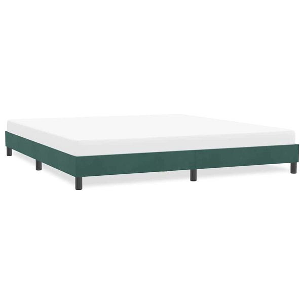 vidaXL Bettgestell ohne Matratze Dunkelgrün 180x220 cm Samt, 4101418