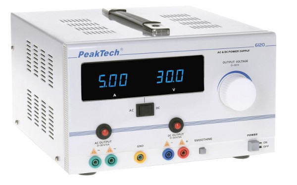 PeakTech AC/DC Labornetzgerät, 0 - 30V / 5 A, P 6120