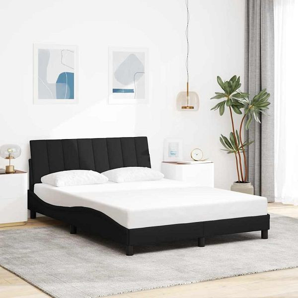 vidaXL Bettgestell ohne Matratze Schwarz 120x200 cm Stoff, 3310379