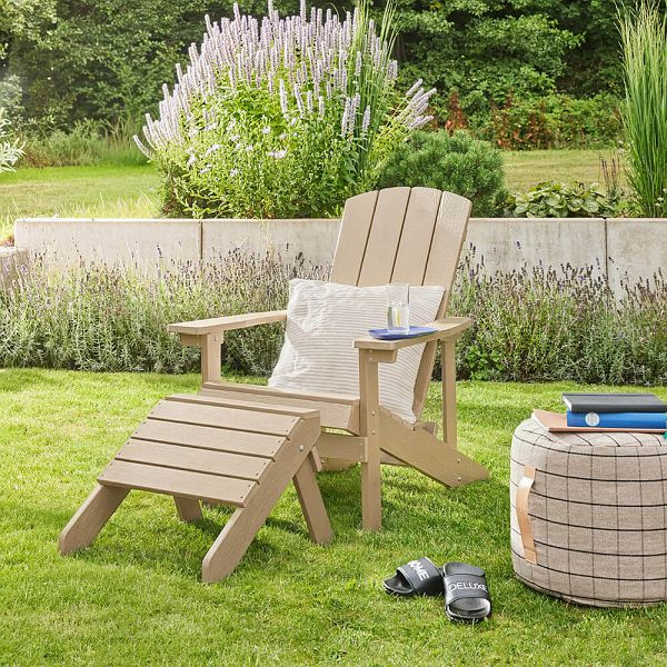 HOME DELUXE Gartenstuhl FAREA inkl. Hocker - Braun, 74753