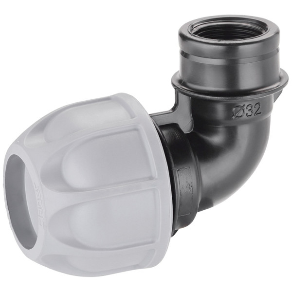 Claber Winkel-Klemmverbinder 1" (32 mm) mit 3/4" IG für unterirdische Bewässerung, VE: 12 Stück, CL902730000