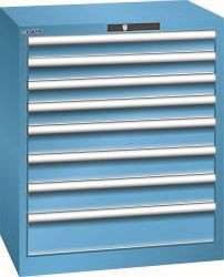 LISTA Schubladenschrank 36x27E (BxTxH) 717x572x850mm KEY Lock, Lichtblau, 8 Schubladen, Fronthöhen: 75 - 150 mm, 78.576.010